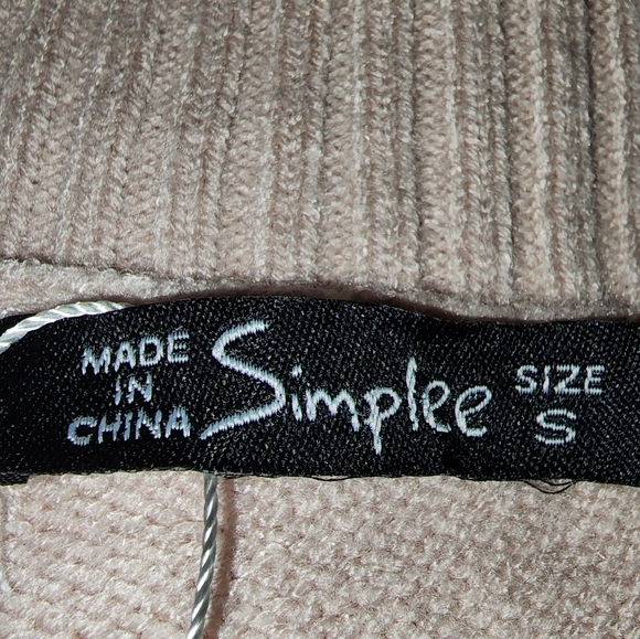 NWT Simplee Light Pink Long Sleeve Sweater Small - Picture 3 of 4